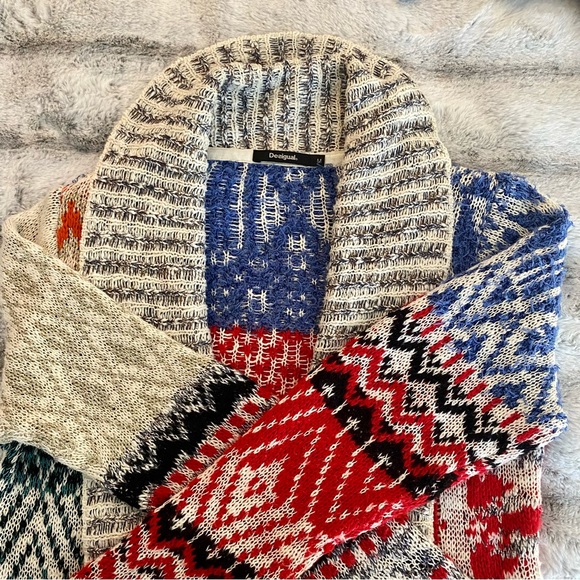 DESIGUAL—Gorgeous Multi-colored , Multi Patterned Cardigan! Size M . ♥️💐 - Picture 8 of 14